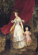 Karl Briullov Portrait of Grand Duchess Elena Pavlovna and her daughter Maria oil on canvas